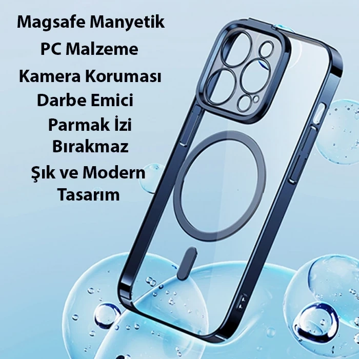 Baseus Glitter iPhone 14 Pro 6.1 Magsafe Silikon Kılıf + Tempered Ekran Koruyucu Set-(5775)
