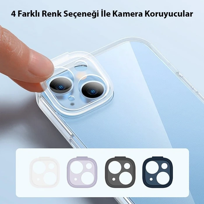 Baseus Illusion Series iPhone 14 Plus 6.7 Silikon Kılıf + Tempered Ekran Koruyucu + 4x Kamera Koruyu-(5775)