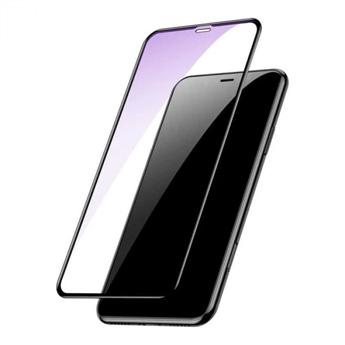Baseus İphone 11 Pro Max 0.20mm Anti Blue Ray Tam Ekran Koruyucu-(5775)