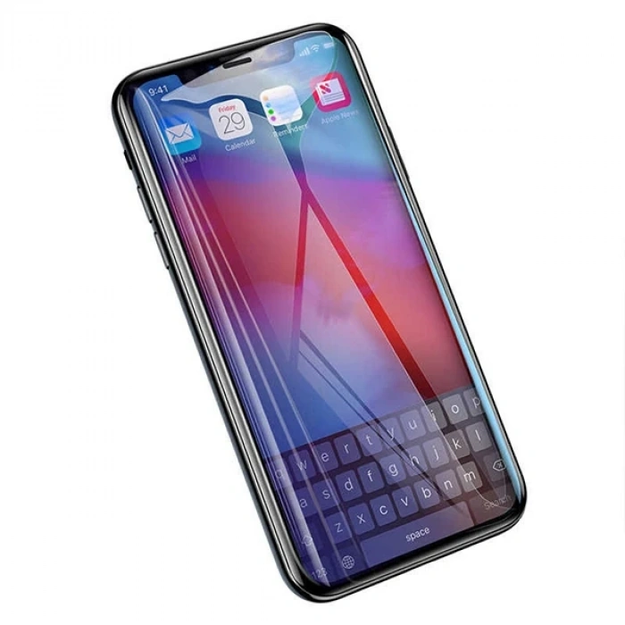 Baseus İphone 11 Pro Max 0.20mm Anti Blue Ray Tam Ekran Koruyucu-(5775)