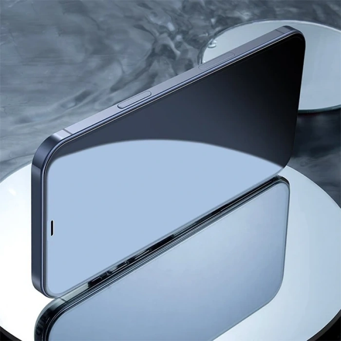Baseus İPhone 12-12 Pro 0.3MM Full Anti Blue Light Tempered Cam Ekran Koruyucu 2Adet Set-(5775)
