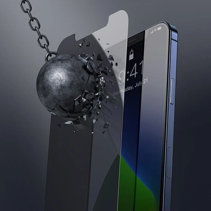 Baseus İPhone 12 mini 03mm Anti Spy Tempered Cam Ekran Koruyucu 2 Adet Set-(5775)