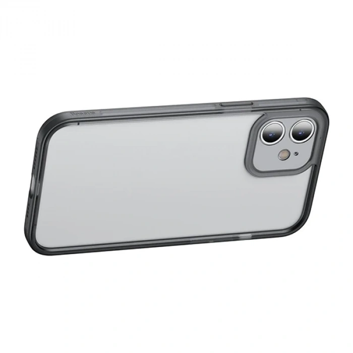 Baseus iPhone 12 Mini Kamera Lens Koruyuculu Frame Kılıf-(5775)