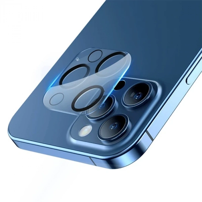 BASEUS iPhone 12 Pro 6.1 3D Full Kaplama Kamera Koruyucu Cam 2 Adet Set-(5775)
