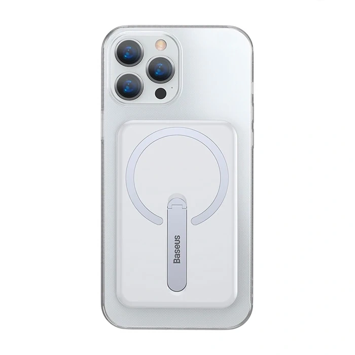 Baseus iPhone 13 Pro Max 6.7 Manyetik Magsafe Standlı Silikon Kılıf-(5775)