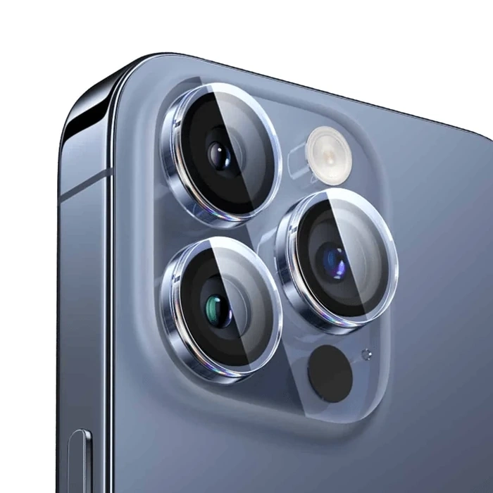 Baseus iPhone 15 Pro/15 Pro Max için Corning Serisi HD Cam Kamera Koruyucu-(5775)