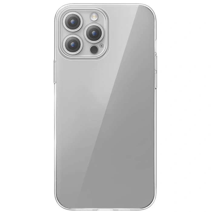 Baseus iPhone 15 Pro Schott Serisi Şeffaf Silikon Kılıf + Tempered Ekran Koruyucu Set-(5775)