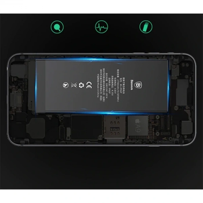 Baseus İPhone 6 Plus 3400 Mah Yüksek Kapasite Pil Batarya-(5775)