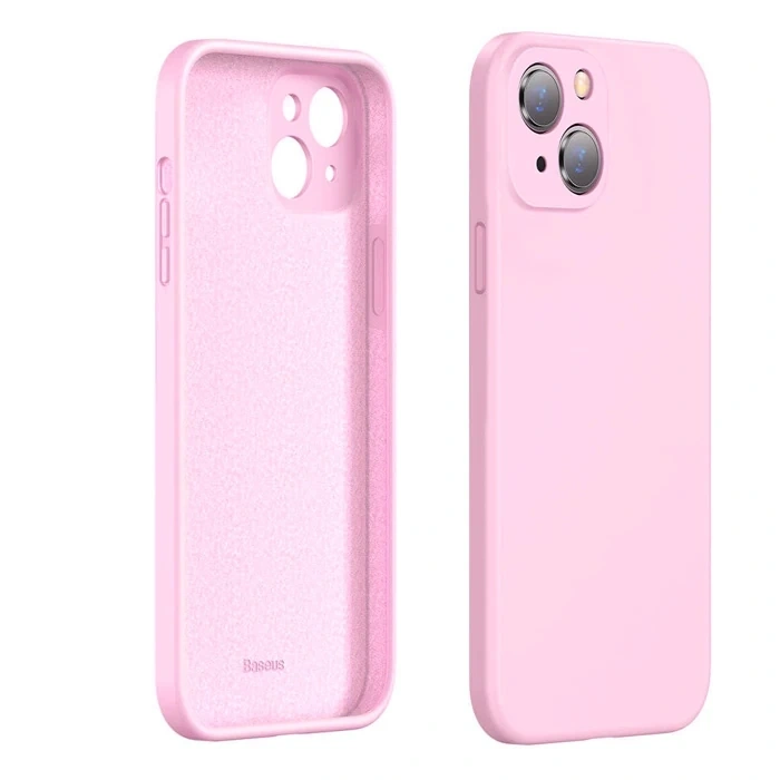 Baseus Liquid iPhone 13 6.1 Kılıf Kamera Korumalı İçi Kadife Silikon Kılıf-(5775)