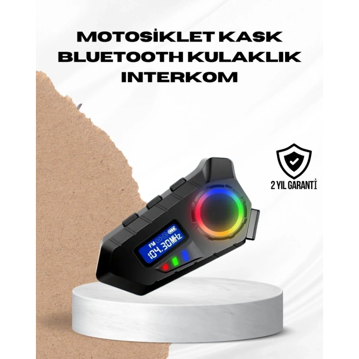 Bluetooth 5.4  İnterkom IP65 Toz ve Su Geçirmez LED Göstergeli