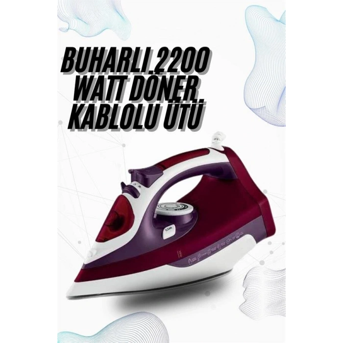 Buharlı Kablolu Ütü 2200 Watt Kireçlenme Önleyici Şok Buharlı