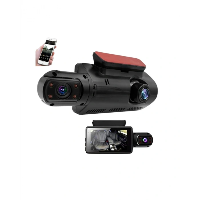Çift Görüşlü Dashcam – Gece Görüşlü 1080P Araç İçi Güvenlik Kamerası