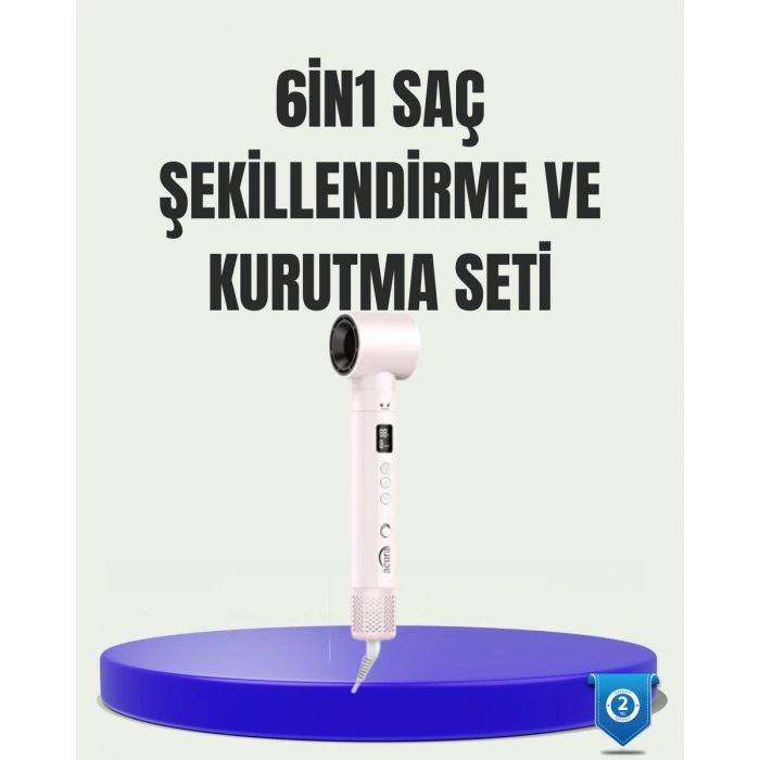 Çok Fonksiyonlu 6 Başlıklı Saç Kurutma ve Şekillendirme Seti