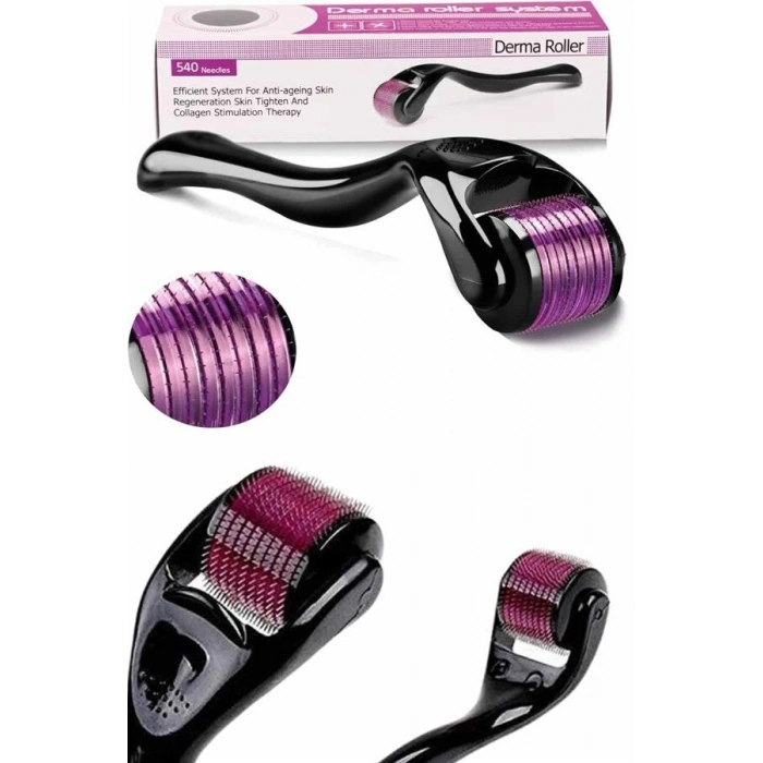 Derma Roller Titanyum Uçlu 540 İğneli 1 Mm Saç Sakal Çıkarma Ve Cilt Bakım Masaj Aleti