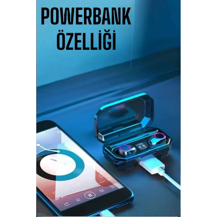 Dijital Göstergeli Bluetooth Bağlantılı Kulaklık Dokunmatik Kontrol