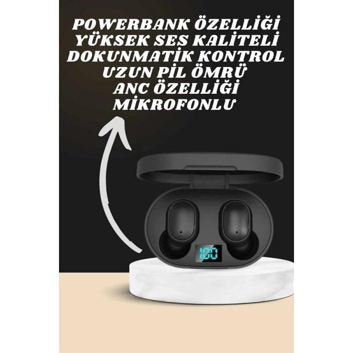 Dijital Göstergeli Kulaklık ve 7 Kordonlu Akıllı Saat Android ve İOS Uyumlu Uyku Takibi Sesli Görüşme