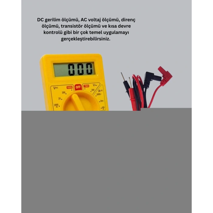 Dijital Multimetre Ölçü Aleti AC DC Ölçüm ve LCD Ekranlı