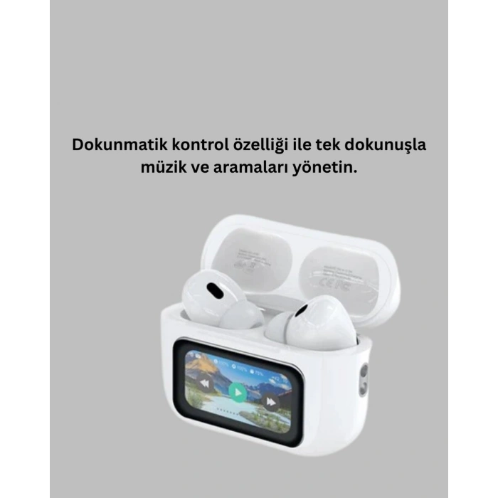Dokunmatik Ekranlı Bluetooth Kulaklık ANC Gürültü Önleme Suya Dayanıklı