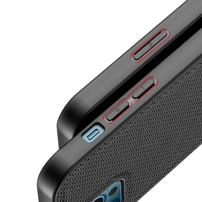 Dux Ducis Fino Serisi iPhone 12 Pro Max Kılıf Premium Dokuma Silikon Kılıf-(5775)