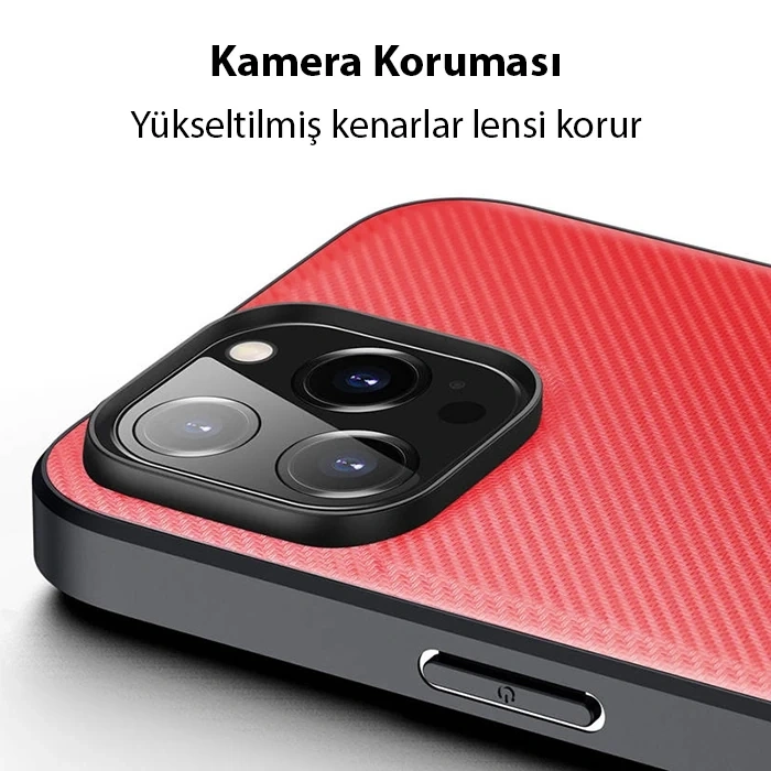 Dux Ducis Fino Serisi iPhone 14 Pro 6.1 inç Kılıf Premium Dokuma Silikon Kılıf-(5775)