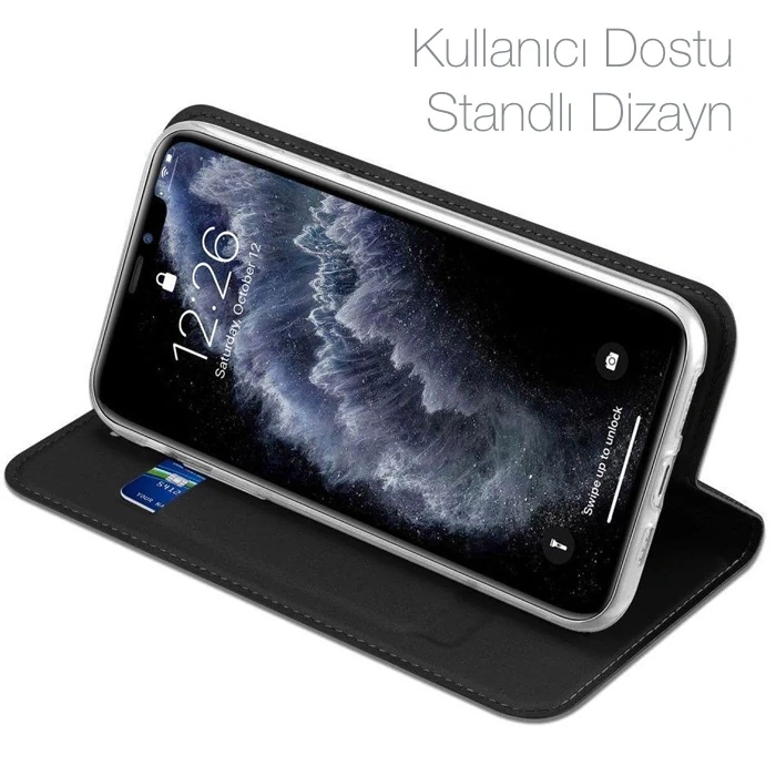 Dux Ducis iPhone 11 Pro 5.8inç Kılıf Kapaklı Flip Cover Kılıf SkinPro Series-(5775)