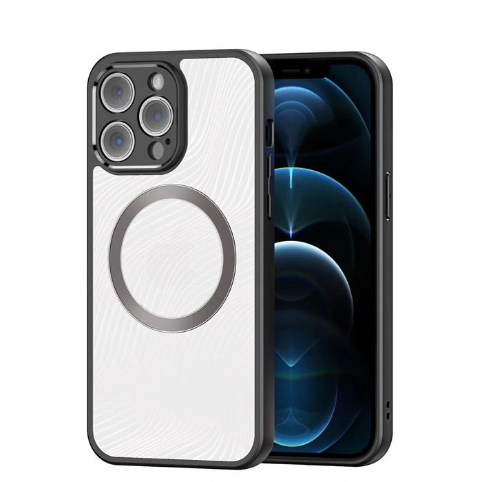Dux Ducis iPhone 12 Pro Max Aimo Series Mag Safe Premium Buzlu Sert PC-TPU Kılıf-(5775)