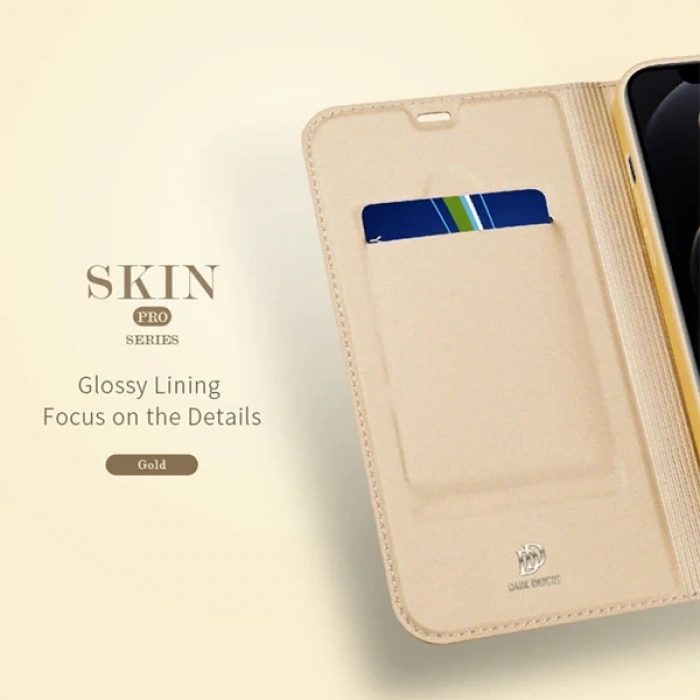 DUX DUCİS İPhone 12 Pro Max Kılıf Kapaklı Flip Cover Kılıf Skin Pro Series Kılıf-(5775)