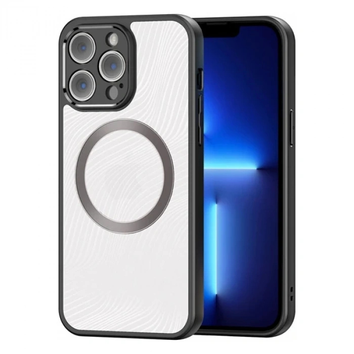 Dux Ducis iPhone 13 Pro Aimo Series MagSafe Premium Buzlu Sert PC-TPU Kılıf-(5775)
