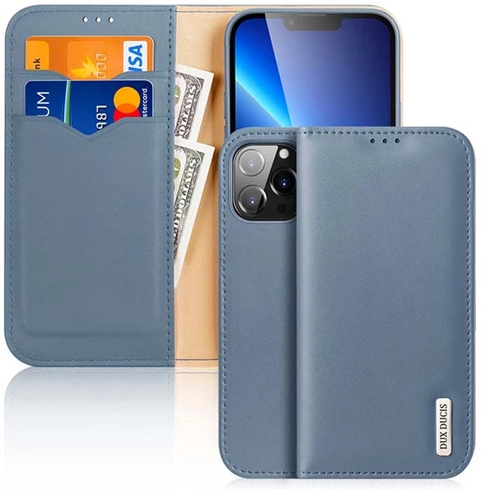 Dux Ducis iPhone 13 Pro Kılıf Mıknatıslı Cüzdanlı Deri Kılıf Hivo Series-(5775)