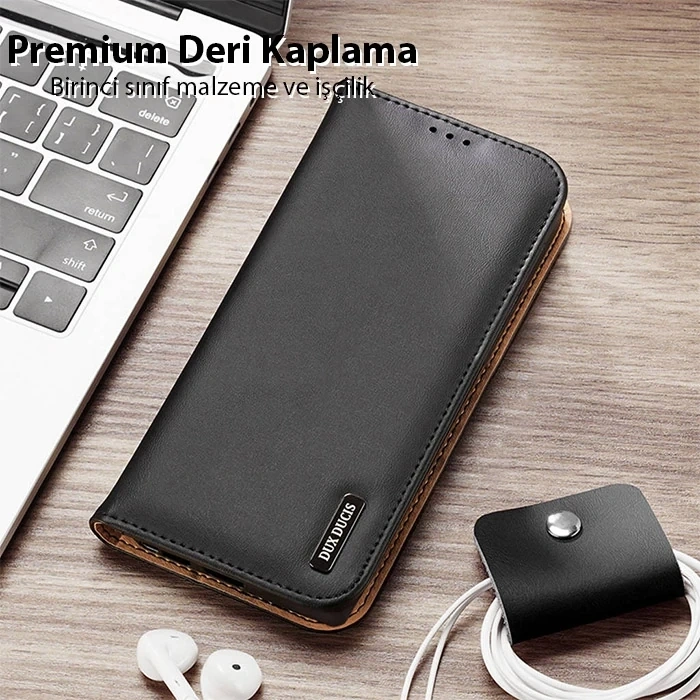 Dux Ducis SM Galaxy S23 Kılıf Mıknatıslı Cüzdanlı Deri Kılıf Hivo Series-(5775)