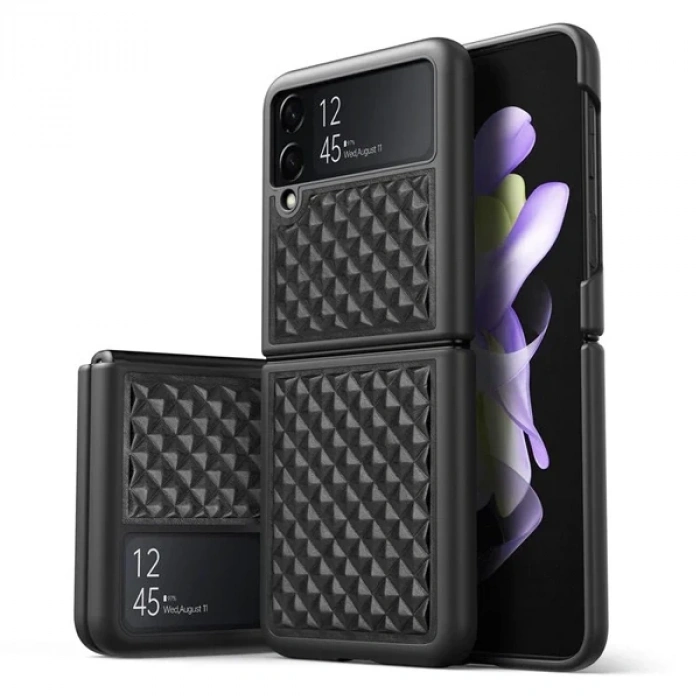 Dux Ducis Venice Series Samsung Galaxy Z Flip3 5G için Premium Deri Kılıf-(5775)