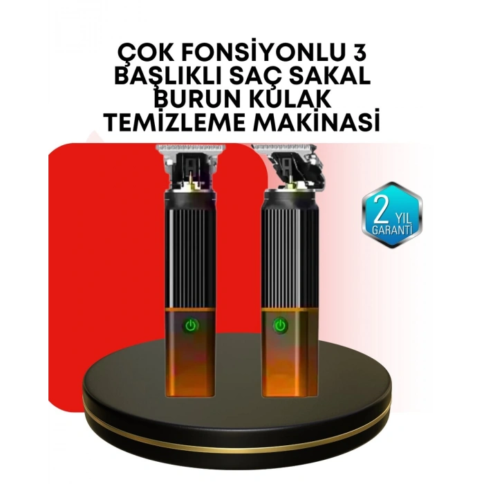 Erkekler İçin Şarjlı 3’ü 1 Arada Trimmer Seti – Güçlü Motor Sessiz Çalışma