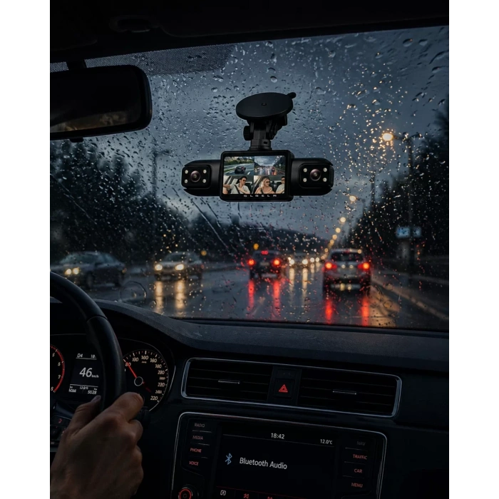 Full HD Araç İçi Kamera Geniş Açılı Lens ve Çok Kanallı Kayıt