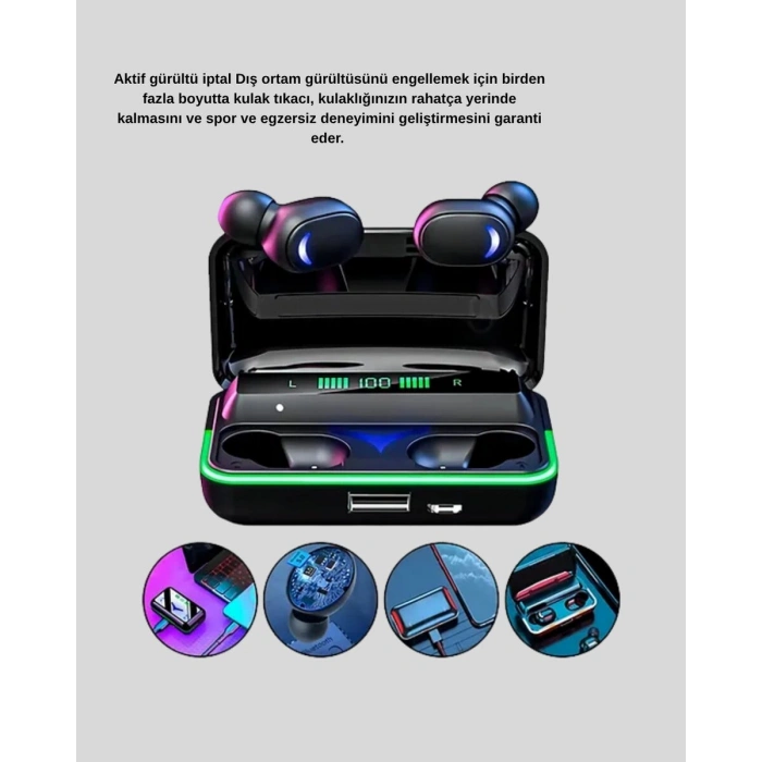Gaming Bluetooth Kulaklık 800mAh Powerbank Düşük Gecikmeli
