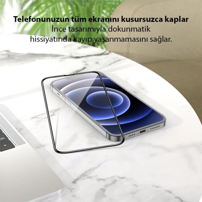 GOR iPhone 13 Mini 5.4 9D Hardening Tempered Full Cam Ekran Koruyucu-(5775)