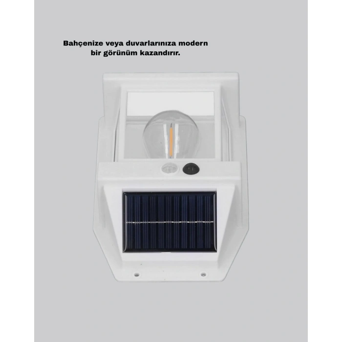 Güneş Enerjili Dış Mekan Sensörlü Duvar Lambası IP65 Su Geçirmez