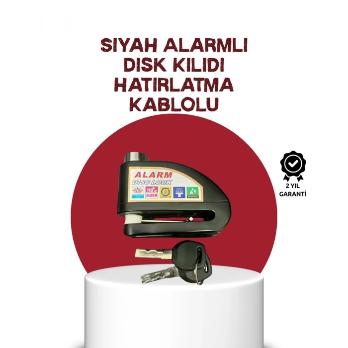 Güvenlik Sensörlü Alarmlı Disk Kilidi Motosiklet ve Bisiklet İçin