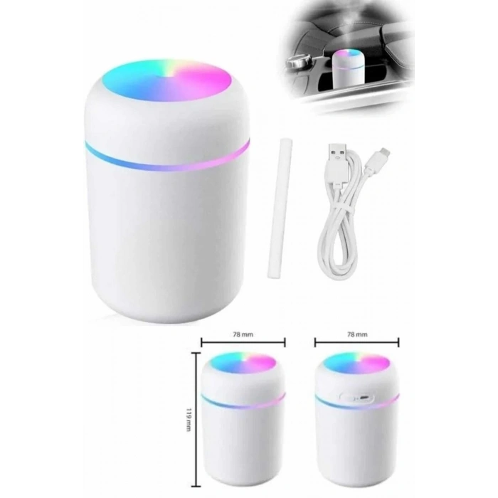 Hava Nemlendirici Buhar Makinesi Led Işıklı USB Dekoratif Nemlendirici