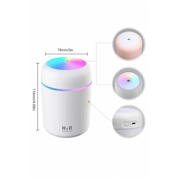Hava Nemlendirici Buhar Makinesi Led Işıklı USB Dekoratif Nemlendirici