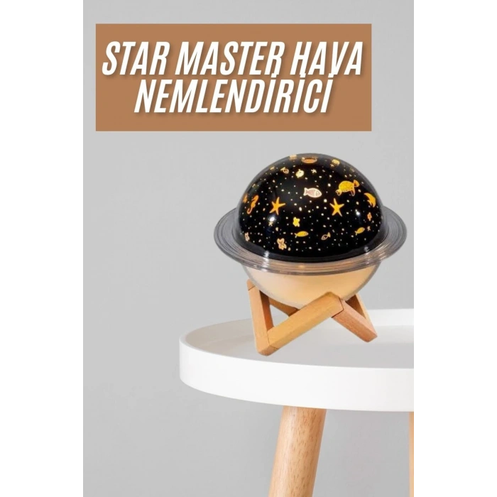 Hava Nemlendirici Led Işıklı Gece Lambası Yıldız Görünümlü Renk Değiştiren