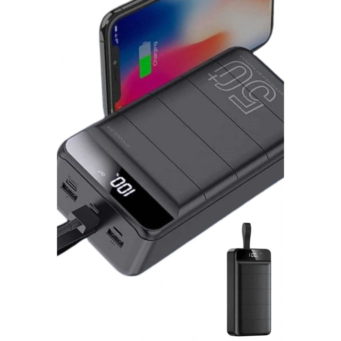 Hızlı Taşınabilir 50.000 Mah Powerbank Led Ekran Android ve İOS Uyumlu