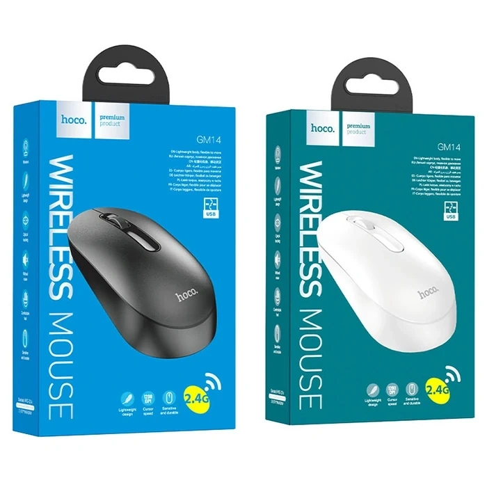 HOCO GM14 Platinium 1200dPi 2.4G Bluetooth Kablosuz Optik Mouse-(5775)