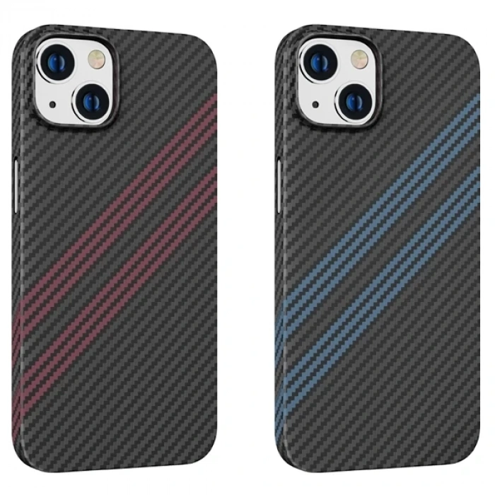 Hoco iPhone 14 Plus 6.7 Kılıf Kevlar Texture Darbe Emici Telefon Kılıfı-(5775)