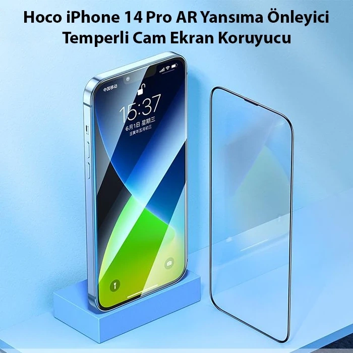 Hoco iPhone 14 Pro AR Yansıma Önleyici Temperli Cam Ekran Koruyucu-(5775)