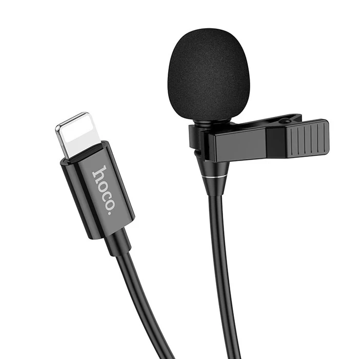 HOCO L14 iPhone Lightning Kablolu Profesyonel Yayıncı Yaka Mikrofonu 2mt-(5775)