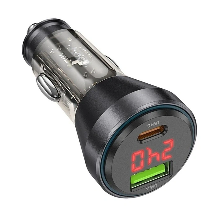 HOCO NZ12B Unimpeded PD48W USB + Type-C Araç Çakmaklık Hızlı Şarj Aleti-(5775)