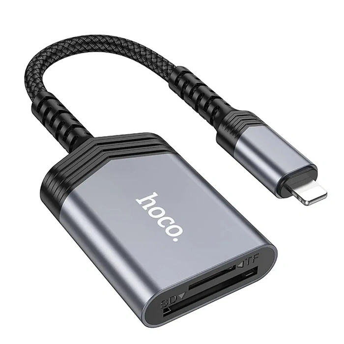 Hoco UA25 2-in-1 İPhone Lightning Kart Okuyucu-(5775)