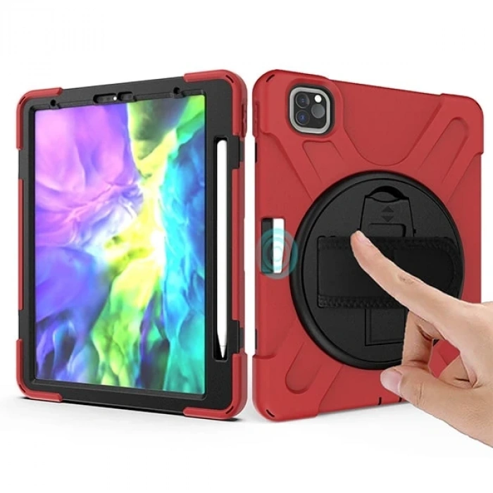 iPad Pro11 (2021-2020-2018) Kılıf Shockproof 3 Katmanlı Standlı Zırh Kılıf Kalem Yerli-(5775)