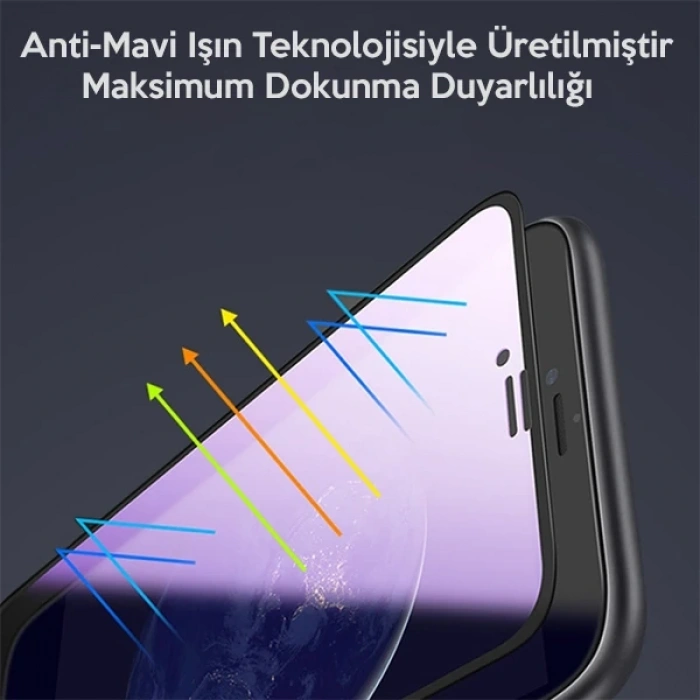İPhone 11 Pro  Anti Blue Light 3D Full Cam Ekran Koruyucu-(5775)