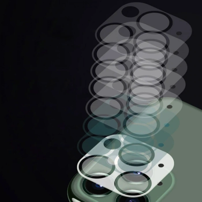 iPhone 12 6.1 Full Tempered Kamera Koruyucu Kırılmaz Cam-(5775)